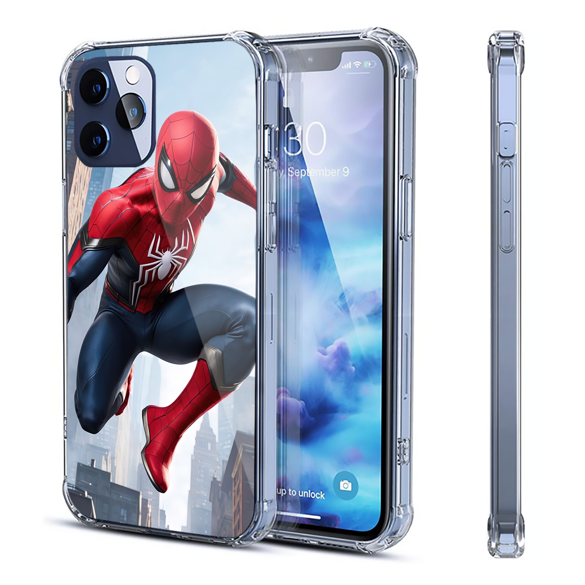 （画像用） Spider Man スパイダーマン 【iPhone 12シリーズ対応】透明スマホケース（クリアソフトケース）